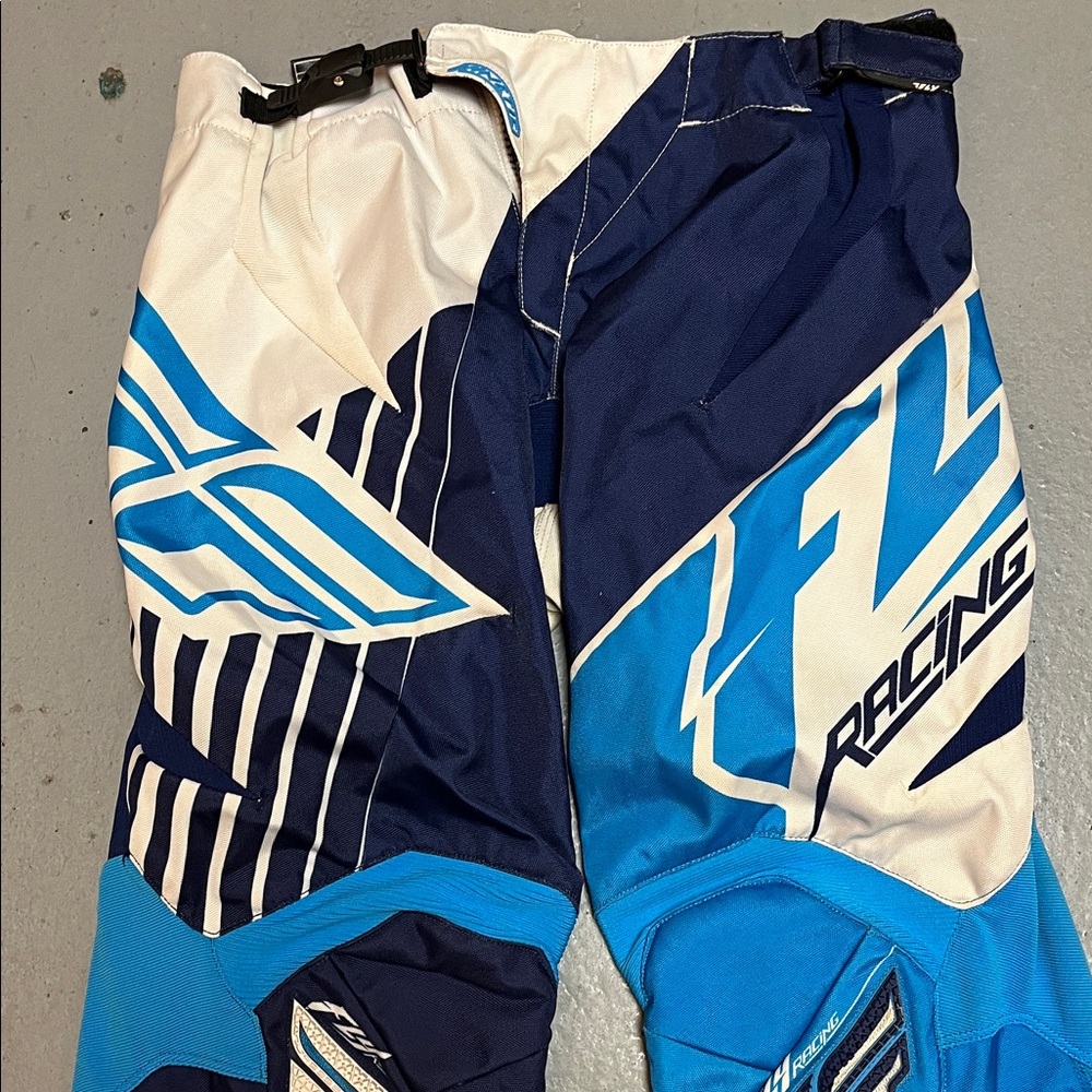 Fly Racing Blue & White Motocross Pants - Picture 3 of 9